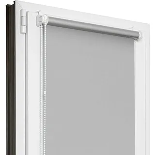 Estika Verdunklungsrollo ohne bohren - 40 x 220 cm - Grau - Thermorollo - Grau