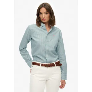 Superdry Slim Oxford Bd Langarmhemd - peppermint chalk stripe oxford, - S,