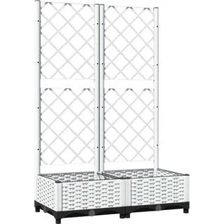 vidaXL Pflanzkübel mit Rankgitter 80 x 40 x 121,5 cm Weiß
