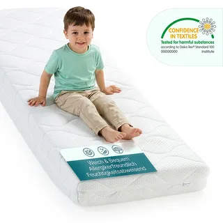 Kindermatratze 70 x 140 cm Kaltschaummatratze Weiß - Weiß