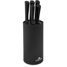 Bild Smart Black Messerblock Messerset Küchenmesserset 5 Messer aus Edelstahl Küchenmesser im Block Santoku Gemüsemesser Küche Küchenutensilien Küchenzubehör