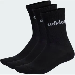 adidas Linear Crew Cushioned Socken 3er Pack Black/White 40-42