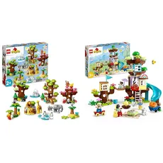 LEGO DUPLO Wilde Tiere der Welt, Zoo-Spielzeug & DUPLO 3-in-1 Baumhaus Spielzeug