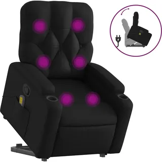 vidaXL Massagesessel mit Aufstehhilfe Schwarz Kunstleder - Schwarz