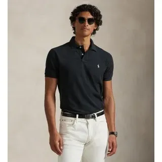 Polo Ralph Lauren für Herren. 710680784011 Schwarzes Slim-Fit-Piquet-Poloshirt (S), Baumwolle, Kurzarm