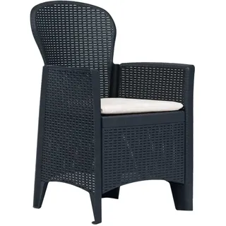 vidaXL 3-tlg. Bistro-Set Kunststoff Anthrazit Rattan-Optik - Grau