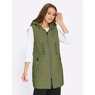 Longweste INSPIRATIONEN, Damen, Gr. 44, oliv, 100% Polyester, unifarben, Westen Longweste