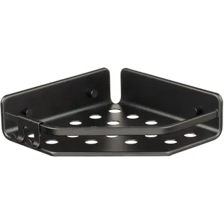 TATAY Duschablage Ohne Bohren Eckig Aluminium | Mit Schrauben und Quick Fix Befestigungssystem | Feuchtigkeitsbeständig | Schneller Wasserablauf | 20 x 5,5 x 20 cm – Modell Serenity – Schwarz