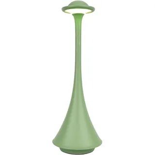 LuminexDesigns Kabellos LED Tischlampe Touch Dimmbar–Metall im Modern Minimal Design,Akku Tischlampe Tragbar Nachttischlampe für Abendessen,Café,Balkon & Terrasse Atmosphäre -Salbeigrün