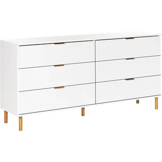 Beliani Kommode mit 6 Schubladen Weiß Walpole