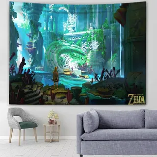 Zelda: Tears of the Kingdom Wandteppich Link Zelda Ganon Picknick Tuch Home Tapestry - Link 04 - 130x150cm