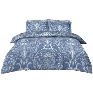 Super Dreamer Damast-Bettwäsche-Set mit Spannbetttuch, florales Bettwäsche-Set, Polyester-Baumwollmischgewebe, Bedruckt, Einzelbettbezug, Mehrfarbig