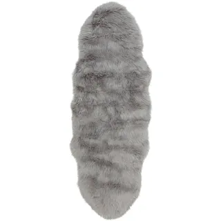 Hochflor-Teppich OTTO HOME "Valeria, Fellteppich, kuschelig, flauschig" Gr. 42, grau, B:65cm H:60mm L:180cm, Kunstfaser, Teppiche, Hochflor-Teppich, Kunstfell, weiche Teppiche, Wohnzimmer, Schlafzimmer, Esszimmer