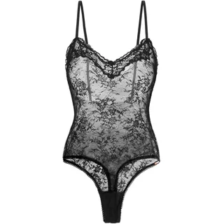 Dorina Spitzen-Body Origins – Ungepolstert, Elegante Spitzenborte, Druckknopfverschluss im Schritt, Verstellbare Passform, Schwarz