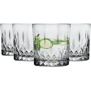 Glasmark Krosno Whisky Gläser Set Whiskey Rum Gin Bourbon Cocktail Glas Trinkgläser Geschenke Geschenk Set Geburtstaggeschenk Für Männer Whiskyliebhaber Alkohol Zubehör Grau 4 x 280 ML