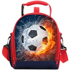 7-Mi 3D EIS Feuer Fußball isoliert Wiederverwendbare Mittagessen Taschen Jungen Lunchbox für Mädchen Mittagessen Tote Kühltaschen Mittagessen Snack Tasche für Thermotaschen