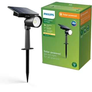 Philips Solar-Spot/Wandleuchte schwarz 150 lm spritzwassergeschützt