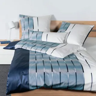 JANINE Milano 45026 nachtschattenblau/perlblau 135 x 200 cm + 80 x 80 cm