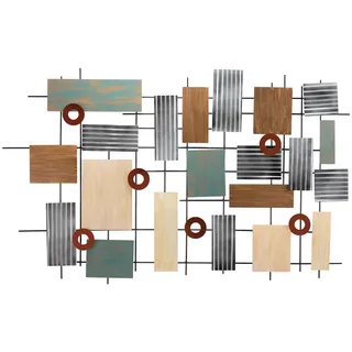 Kunstloft Wanddeko Silber 119/78 cm , Silberfarben, Beige , Metall , 6.7x78x5 cm , Bilder & Rahmen, Wanddeko