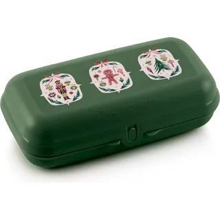 Tupperware Maxi Twin Groß Oyster Xmas Design Grün mit Motiv Weihnachten