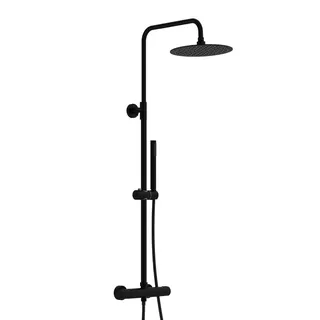 Schütte Aquaduct Überkopf-Brauseset mit Thermostat Schwarz 126,5 cm