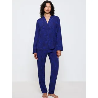 Triumph Schlafanzug 2 tlg. mit klassischem Reverskragen, blau