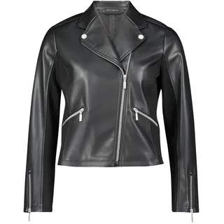 Jackenblazer BETTY BARCLAY "Bikerjacke mit Reißverschluss", Damen, Gr. 42, schwarz, Obermaterial: 50% Polyurethan PU. 50% Polyester PES., Blazer Jackenblazer