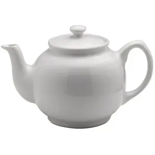 Price & Kensington Englische Teekanne für 10 Tassen, aus hochwertigem Steingut, Teekännchen mit Glanzglasur, weiß, mikrowellen- und spülmaschinenfest, Vintage Teebereiter