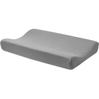 Meyco Baby Basic Jersey Wickelauflagenbezug (weich und hautfreundlich, aus 100% Baumwolle, waschbar, einfache Pflege, trocknergeeignet, Größe: 50 x 70 cm), Grey