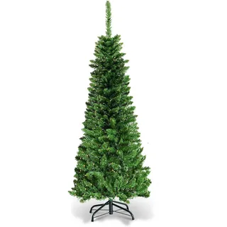Costway Weihnachtsbaum Grün , Kunststoff , 135 cm , Dekoration, Weihnachtsdekoration, Christbäume & Zubehör