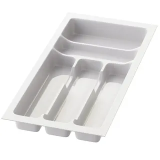 Sossai Divio Besteckeinsatz für Schubladen 23 x 49 cm 5 Fächer weiß