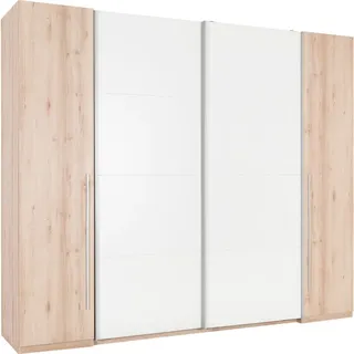 SchlafKONTOR Schwebetürenschrank Match 270 x 225 x 61 cm Beige/Weiß
