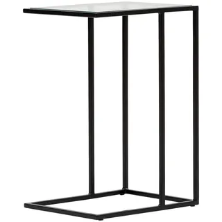 Novel Beistelltisch , Schwarz , Metall, Glas , rechteckig , eckig , 35x65x45 cm , Wohnzimmer, Wohnzimmertische, Beistelltische, Beistelltische Metall