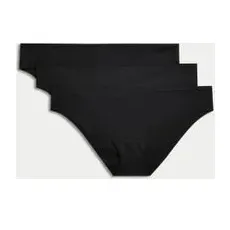 Womens Body by M&S 3er-Pack Brazilian-Slips mit FlexifitTM und ohne sichtbare Abdrücke - Black, Black, UK 16 (EU 44)