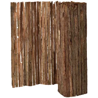 casa.pro Rindenzaun Zamora , Dunkelbraun , Naturmaterialen , 300x100 cm , Gartenzubehör