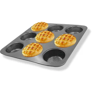 Gurlideo Mini Hamburger Brötchenform, 9 Formen, Karbonstahl, mit Antihaftbeschichtung, Hamburgerbrötchenform für hausgemachte Burger, Brot, Brötchen, Puffs, Törtchen