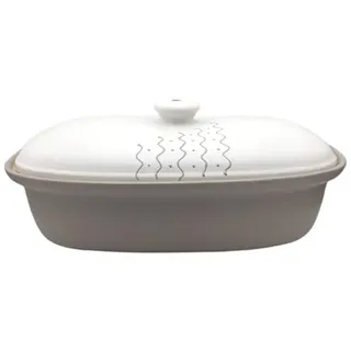 Keramik Brottopf XL (grau/weiß) 40,5 x 25 x 18 cm aus Westerwälder Steinzeug