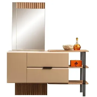 Schminktisch Frisiertisch Konsolentisch Holz Schlafzimmer Beige Modern JVmoebel - Beige