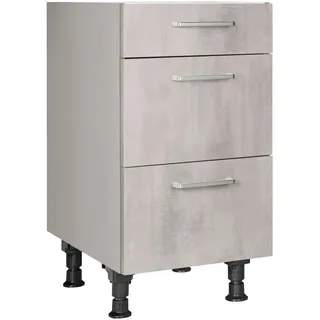 Nobilia Schubkastenunterschrank , Hellgrau , Holzwerkstoff , 3 Schublade(n) Schubladen , einzeln stellbar , 45x87x56 cm , Blauer Engel, Pefc, Goldenes M, Made in Germany, DGM-Klimapakt , Zusatzausstattung erhältlich , Küchen, Küchenmöbel, Küchenschränke, Küchenunterschränke