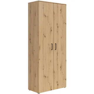 Mehrzweckschrank , Eiche Artisan , Kunststoff , 5 Fächer , 80x195x40 cm , FSC Mix , stehend , Waschküche, Mehrzweckschränke