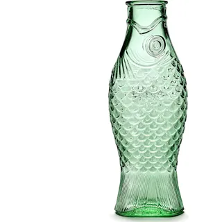 Glaskaraffe für Eistee ohne Deckel | Fish & Fish Gläser | Weindekanter 0,85 Liter | Klare Flasche für heiße und kalte Getränke wie Kaffeekaraffe oder gefiltertes Wasser | Für den Getränkekühlschrank