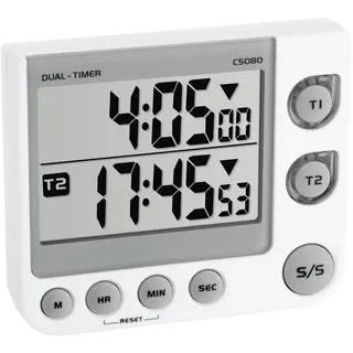 TFA Digitaler 2-Fach Timer mit Memory-Funktion und LED-Warnlicht