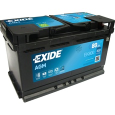 Exide Batteries EK800 AGM PKW Starter-Batterie, Schwarz, 31.5 x 17.5 x 19 cm