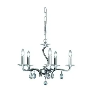 Brumberg 00850625 Pendelleuchte, chrom glänzend, E14, 5x40 W max., inkl. Kette 700 mm und Baldach