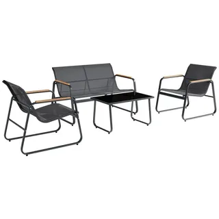 Juskys Gartenmöbelset Genua 4-tlg. Anthrazit