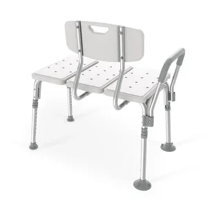 EMKE Duschstuhl mit Abnehmbarer Rückenlehne und Armlehne, Rutschfest Höhenverstellbar Badewannensitz Duschhocker für Senioren Schwangere Frau Kind