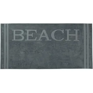 Zollner Strandtuch, 100x200 cm, 100% Baumwolle, Grau , Textil , 100x200 cm , Oeko-Tex® Standard 100 , Heimtextilien, Badtextilien, Strandtücher