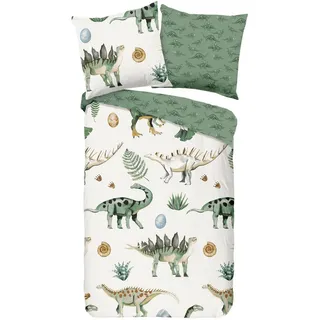 Jugendbettwäsche , Multicolor , Textil , Dinosaurier , 135x200 cm , atmungsaktiv , Heimtextilien, Bettwäsche & Leintücher, Kinderbettwäsche