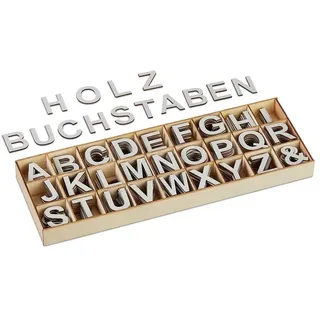 Relaxdays Relaxdays, Holzbuchstaben , Stoffbuchstaben, 324tlg. Holzbuchstaben-Set