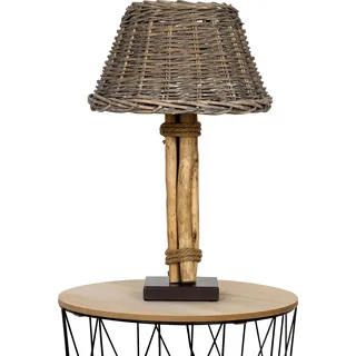 Lampe Tischlampe H50cm Holz Holzlampe Weide Unikat Braun Treibholz Leuchte Deko - Braun